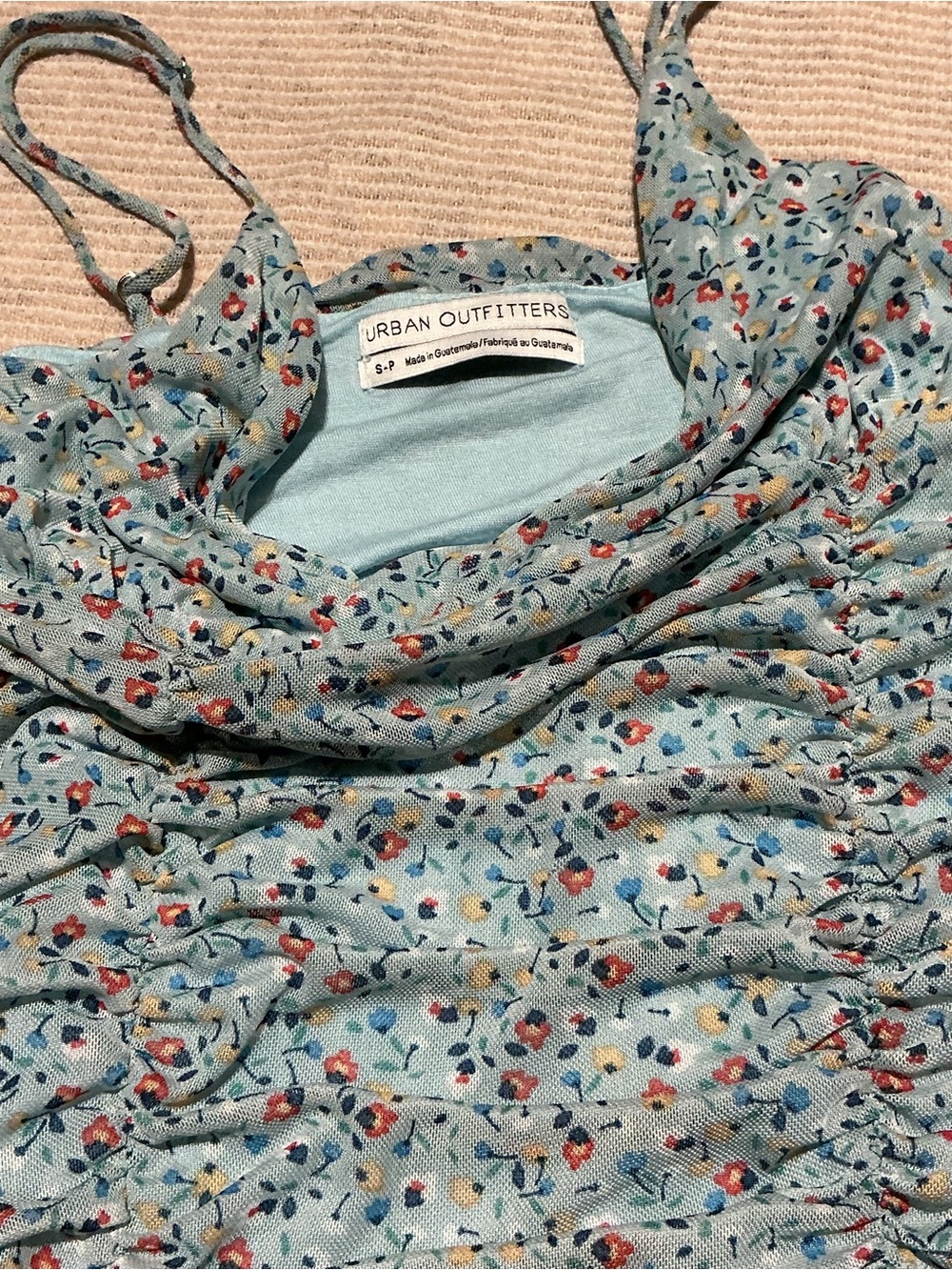 Urban Outfitters Light Blue Floral Mini Dress - Picture 3 of 5